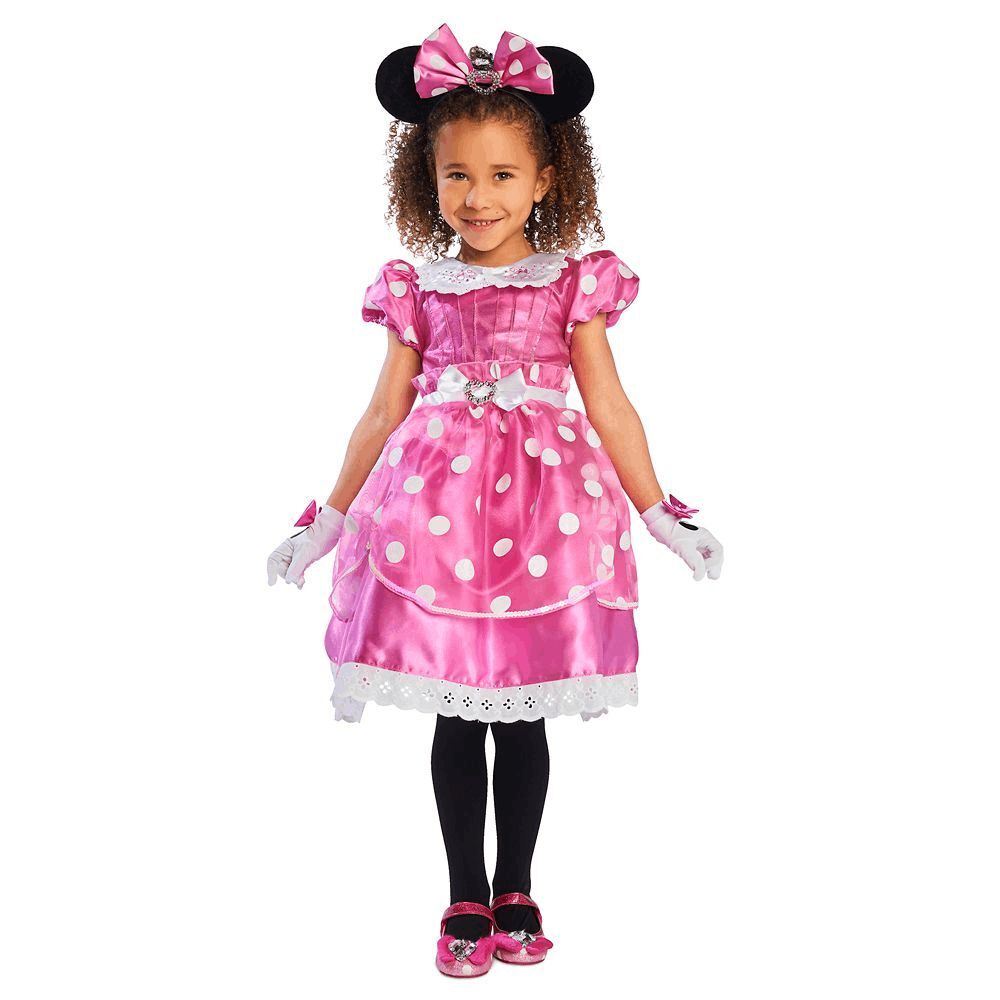 Minnie Mouse Costume SZ 5/6 & Shoes SZ 11/12 SET Pink NWT Authentic Disney Store